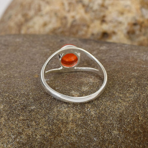 Anillo de Compromiso de Plata de Ley 925 con Piedra Preciosa de Cornalina Natural, Estilo Clásico Redondo, Joyería Fina Hecha a Mano, Proveedores Mayoristas de Primera Calidad - Product Image 4