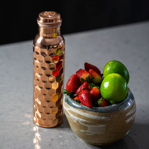 <b>Copper</b> water <b>bottle</b> for mindful <b>drinking</b> reusable eco metal drinkware encouraging slow hydration and healthy habits - Product Image 1