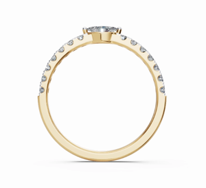 แหวนทองประดับเพชรธรรมชาติ ดีไซน์หรูหรา ทอง 9K 14K 18K สีเหลือง สีโรสโกลด์ สีขาว เครื่องประดับเพชรระยิบระยับ แหวนวงเรียบสำหรับใส่ซ้อนกัน ของขวัญวันครบรอบ - Product Image 4