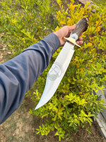 Couteau de chasse J2 en acier, neuf, fait main, avec manche en bois de cerf, couteau de survie Bowie de collection, lame fixe ultra-affûtée.