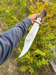 Cuchillo de caza J2 de acero hecho a mano, nuevo, con mango de asta de ciervo, cuchillo Bowie de supervivencia coleccionable, los mejores cuchillos de hoja fija afilados. - Product Image 5