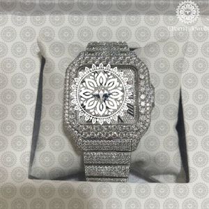 Charm Jewellis Montre de luxe en acier inoxydable avec diamants, analogique, à quartz, 36 mm, fermoir pliant, unisexe - Product Image 1