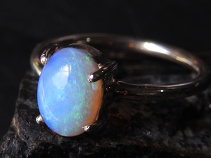 Solid Australian <b>Opal</b> <b>Ring</b>-Multi Fire Effect-925 Sterling Silver-October Birthstone-Classic Style-Prong Setting-Third Party - Product Image 3