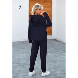 Conjunto Deportivo con Capucha para Mujer, de Algodón y Poliéster, Sudadera Holgada, Pantalones para Correr, Anti-Pilling, Transpirable, Ropa Casual 2026 - Product Image 5