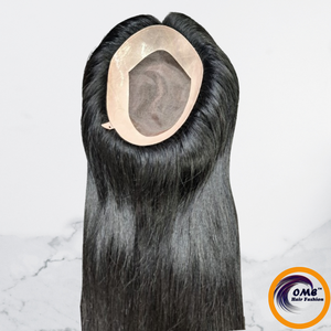 Topper de Cabello Humano Remy Indio Ondulado Natural al por Mayor para Mujeres, Reemplazo de Cabello Transpirable con Base Mono PU - Product Image 4