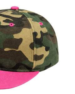 หมวกแก๊ปปีกแบนสีเขียวพรางและชมพูแบบสั่งทำพิเศษ ปรับขนาดได้ สไตล์ลำลอง สตรีทแวร์ ผ้าคอตตอนผสม ใส่ได้ทั้งชายและหญิง ขายส่ง - Product Image 4