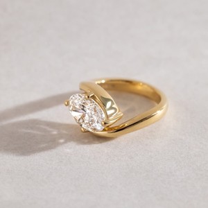 Luxury Women's S925 Sterling <b>Silver</b> Oval Lab Grown Diamond Engagement <b>Ring</b> Bypass Wrap <b>Solitaire</b> Wedding Band Anniversary Gift - Product Image 6