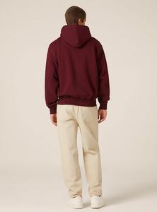 Sweat-shirt à capuche zippé personnalisé pour homme, en molleton oversize, couleur bordeaux, vente en gros, fabricant - Product Image 4