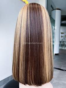 วิกผมตรงขอบกระดูกสำหรับผู้หญิงผมมนุษย์พร้อมชุดสีที่กำหนดเอง - Product Image 5