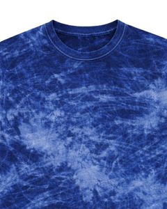 Dark Blue Ice Dye T Shirt Men Round Neck Short Sleeve Cotton Casual Streetwear Vintage <b>Wash</b> Custom OEM Wholesale Tee Supplier - Product Image 3