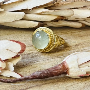 Trendy wholesale Prehnite Brass <b>Ring</b> 18k Gold Plated <b>Statement</b> Bohemian Vintage <b>Ring</b> Handmade <b>Ring</b> For Women Solitaire <b>Ring</b> - Product Image 4