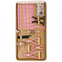 Kit d'outils professionnels pour extensions de cheveux avec pinces, pinces de sectionnement, peigne et accessoires micro-anneaux pour usage en salon