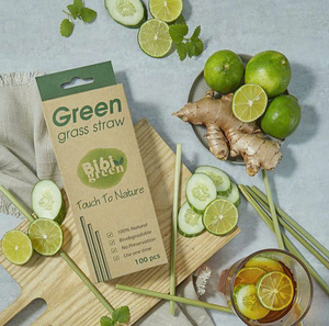 Eco-Friendly Biodegradable Disposable Grass Straw <b>Drinkware</b> <b>Accessories</b> Custom Logo Sustainable Bar Essentials for USA EU Market - Product Image 1