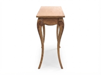 Console en bois massif antique sur piétement, meuble rustique pour entrée, salon, couloir, maison ID Origin