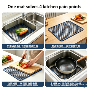 Tapis de protection d'évier antidérapant, séchage rapide, absorbant, en pierre, silicone et terre de diatomite pour cuisine - Product Image 4