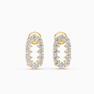 Lovely 0.62 Ct Lab Grown Diamond Grace Loop Earrings In 9K Yellow White And Rose Gold - Product Image 3