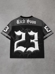 เสื้อเจอร์ซีย์อเมริกันฟุตบอลทรงปกติ คอวี แขนกุด ผ้าตาข่ายระบายอากาศ เป็นมิตรกับสิ่งแวดล้อม แห้งเร็ว สไตล์ลำลอง ฮิปฮอป สตรีทแวร์ สำหรับผู้ชาย - Product Image 5