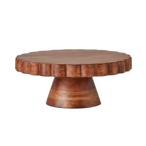 Support à gâteau en bois fait main élégant avec un design de style antique moderne pour la réception de mariage, occasion spéciale, présentation de gâteau - Product Image 5