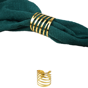 Anillos de Servilleta de Lujo en Oro para Bodas, Navidad, Pascua, San Valentín, Anillos de Servilleta de Metal y Resina para Restaurantes - Product Image 1
