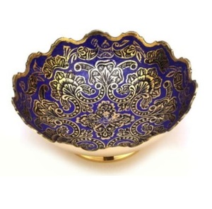 Bol de service à fruits en métal émaillé fait main, design original, vaisselle décorative, bol à crème glacée, fournisseur d'Inde - Product Image 1
