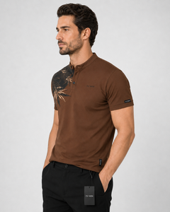 Camiseta de Manga Corta para Hombre F2 WIN, Color Marrón, con Bolsillo, Tejido de Poliéster/Algodón, Diseño Casual, Secado Rápido, Precio al por Mayor, Personalizable OEM - Product Image 6