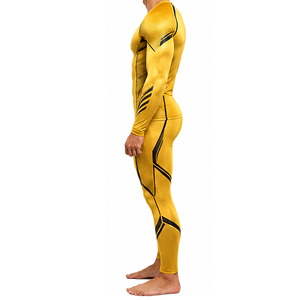 Ensemble de compression pour homme personnalisé, t-shirt à manches longues, ensemble ajusté, respirant, séchage rapide, extensible, vêtements de sport pour la course à pied et l'entraînement - Product Image 2
