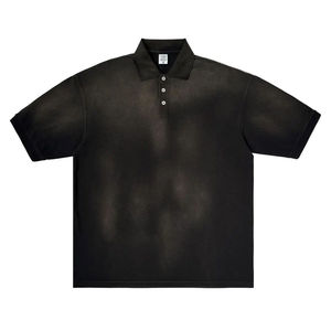 เสื้อโปโลชายแขนสั้นคุณภาพสูง ป้องกันริ้วรอย ล้างด้วยกรด สีพื้น ปักลายที่ปกเสื้อ เหมาะสำหรับฤดูร้อน สวมใส่สบาย - Product Image 3