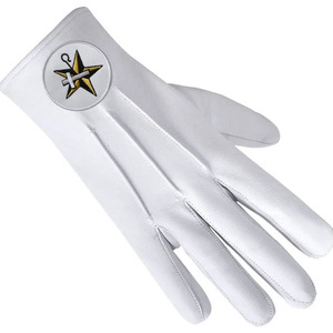 Guantes de Algodón Blancos Bordados Masónicos Reutilizables en Oferta - Product Image 1