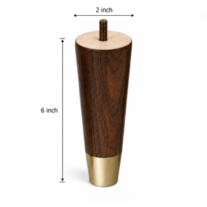 Pata de Mueble en Forma de T de Madera Maciza Resistente Nordicleatherwood con Accesorios de Cobre para Sofá, Cama, Gabinete y Cocina - Product Image 4