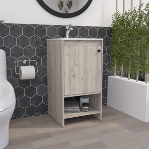 Meuble-lavabo autoportant à 1 étagère gris clair Westbury pour salle de bain - Product Image 1