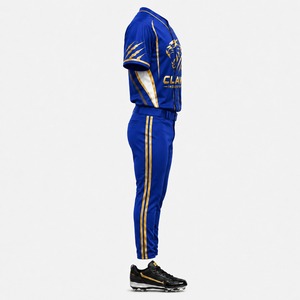 Tenues de baseball pour équipes adultes, sublimées, maillot et short, personnalisables, col en V, 100% polyester, respirantes, antibactériennes, pour l'été - Product Image 6
