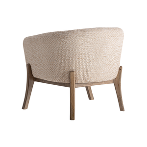 Sillón Moderno, Ecológico, Ergonómico y Contemporáneo para Interiores, Sillón de Madera de Teca Sólida Tapizado, Sillón Tipo Barril para Sala de Estar u Hotel - Product Image 4