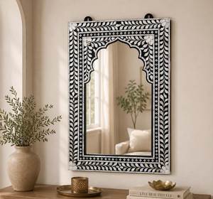 Top Demanded Designed Bone Inlay <b>Silver</b> Modern Design Handmade Eco-Friendly <b>Mirror</b> Frame Perfect Statement Piece for Entryway - Product Image 6
