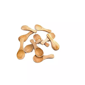 Wooden <b>Small</b> Round Spoon Long Handle <b>Mirror</b> Polish Eco Friendly Kitchen Restaurant Wedding Use - Product Image 2