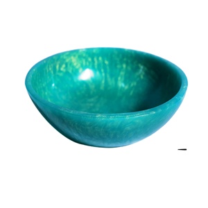 Bol et plat de service en résine écologique artisanale pour les fêtes, passe au lave-vaisselle, fabriqué en Inde - Product Image 1