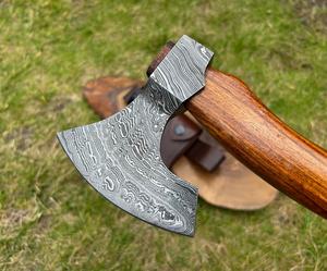 Wholesale High Quality Outdoor Hatchet Damascus Steel <b>Axe</b> Camping Tools Tomahawk Wooden <b>Handle</b> Camping <b>Axes</b> - Product Image 2