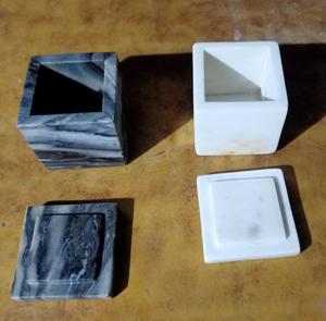 Caja de Mármol Negra y Blanca de Alta Calidad con Tapa, Caja de Regalo para Joyería, Estuche de Almacenamiento Elegante para Aretes y Anillos a Precios Bajos - Product Image 1