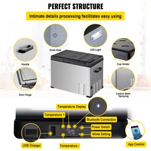 Frigorifero Portatile per Auto 12V/24V DC con Compressore, da 4 a 68°F, Controllo APP, 110/220V AC - Product Image 5