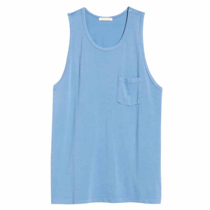 เสื้อกล้ามผู้ชายสีฟ้าอ่อนคุณภาพสูงแบบขายส่ง คอกลม ถักทอเรียบง่าย สไตล์ลำลอง มีกระเป๋า รุ่น 2026 - Product Image 1