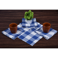 Serviettes de table en chambray tissé 100% coton, à franges, absorbantes, élégantes, bleues, couleur personnalisée, multi-usages, décoratives
