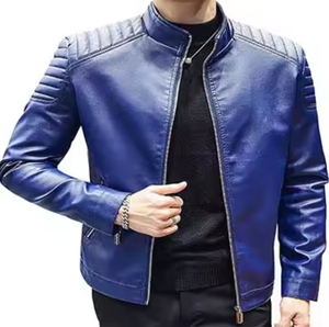 เสื้อแจ็คเก็ตหนังแท้สำหรับผู้ชาย สวมใส่สบาย ทรงเข้ารูป ระบายอากาศได้ดี คอตั้ง เหมาะสำหรับฤดูหนาว สไตล์ไฮสตรีท - Product Image 3