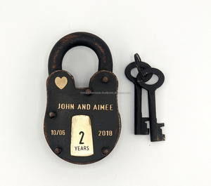 Cadenas antique en laiton gravé, traditionnel, durable, fait main, décoratif vintage, pour porte de maison, armoire, sécurité, objet de collection, cadeau - Product Image 5