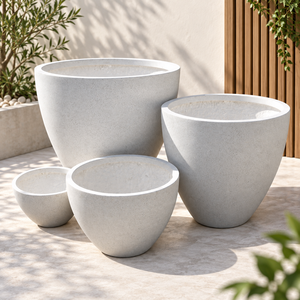 Macetas Modernas de Fibra de Vidrio al por Mayor, Contenedores Redondos Ligeros para Flores, para Jardín, Patio y Proyectos Comerciales - Product Image 3