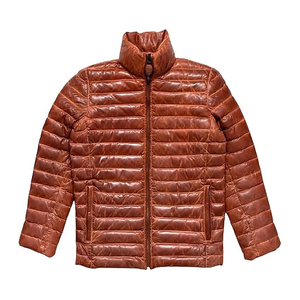Top Quality Genuine <b>Leather</b> Sheep Skin High Street Fashion Puffer <b>Leather</b> <b>Jacket</b> for Winter Season <b>Long</b> Sleeve <b>Jacket</b> for Men - Product Image 1