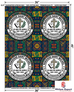 Customized African Wax Print Fabric Manufacturer Church Anniversary Convention Celebration Uniform Fundraising Textile Supplier - Product Image 1