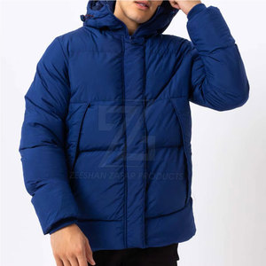 Solid Color Casual Hooded Winter Men Puffer <b>Jacket</b> Streetwear New Fashion Windproof Front Logo Low MOQ - Product Image 3