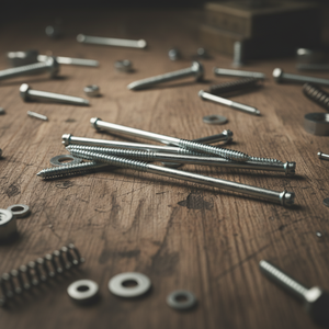 Tornillos para Madera PDC de Doble Rosca Métrica/Pulgada, Diámetro M6-M12, Cabeza Ranurada, Rosca Parcial, Clase 4.8 6.8, Acero al Carbono Zincado DIN - Product Image 1