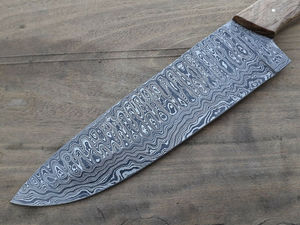 Ensemble de couteaux de cuisine en acier Damas de style japonais faits à la main, couteau de chef personnalisé en acier inoxydable avec manche en bois Pakka pour couper les légumes - Product Image 3