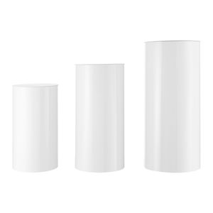 Supporto per Fiori da Matrimonio in PVC Bianco con Coperchio, Set da 3 Pezzi, Cilindri/Piedistalli da 60/75/90 cm per Tavoli e Feste - Product Image 5