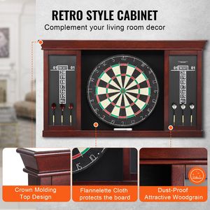 Ready to Play Official Size Steel Tip <b>Dartboard</b> <b>Cabinet</b> Set Easy Assembly <b>Dartboard</b> <b>Cabinet</b> Set - Product Image 5